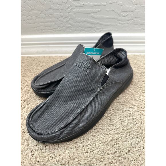REEF Men’s Cushion Coast Slip‑On Canvas Shoe Black Stone NWT | US Size 8 - Picture 2 of 7
